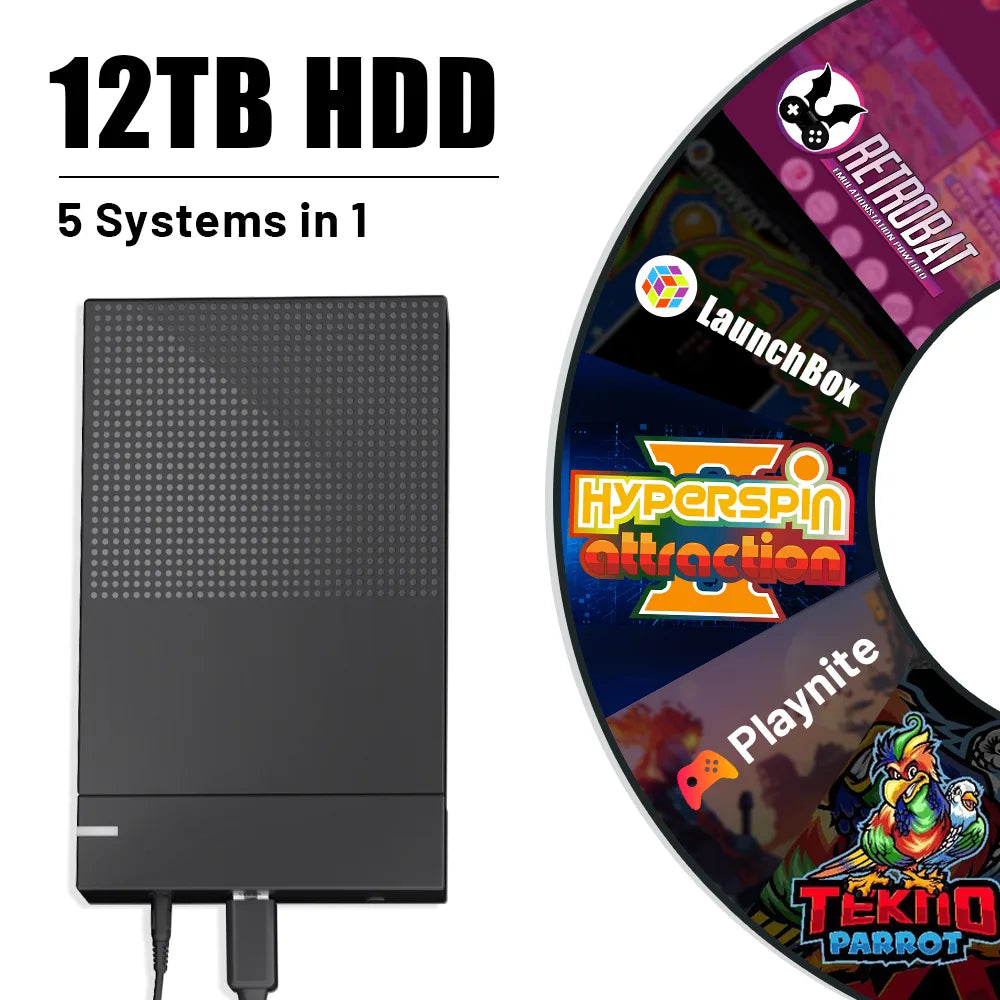 12TBHyperspin,Launchbox,Retrobat,Playnite,Teknoparrot5IN1HardDrive